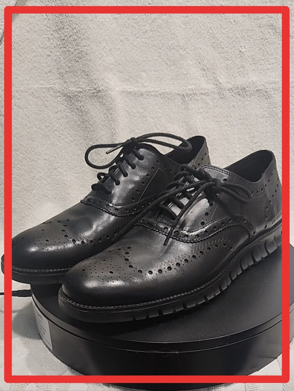 Cole Haan Men's ZERØGRAND Wingtip Oxford Black Leather